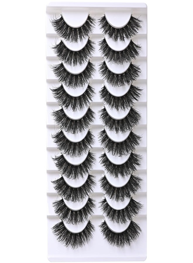 FARRED Mink Lashes False Eyelashes Cat Eye Lashes Wispy Mink Eye Lash Fluffy Eyelash Natural Look 10 Pairs Fake Lashes Pack Volume Lash Strips Pestañas (Z09|10-15MM) - Image 3